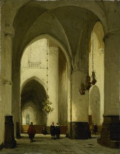 Wnętrze kościoła św Bawona w Haarlemie autorstwa Johannes Bosboom