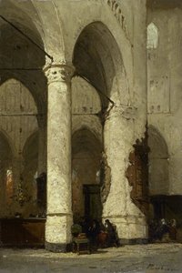 Wnętrze kościoła „Hooglandse”, Leiden autorstwa Johannes Bosboom