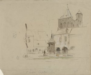 Studium placu przy S. Maria im Kapitol w Kolonii autorstwa Johannes Bosboom