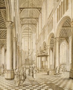 Wnętrze Nowego Kościoła, Delft autorstwa Johannes Coebermans