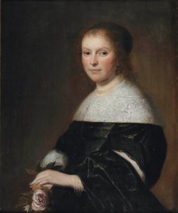 Portret damy trzymającej różę