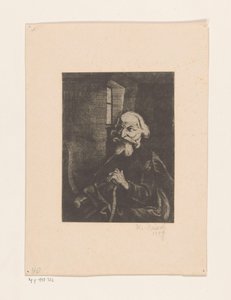 Stary siedzący człowiek autorstwa Johannes Driesch (signed by artist)