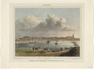 Widok na Nijmegen widziany z Wielkiego Postu Widok miasta Nijmegen z wioski Wielkiego Postu do zobaczenia (tytuł na obiekcie) Nymegen. (tytuł na obiekcie)