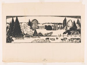 Krajobraz w południowej Limburgii (oryginalny tytuł na obiekcie) Vroenhof (tytuł na obiekcie) autorstwa Johannes Frederik Engelbert ten Klooster (signed by artist)