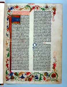Strona z Biblii Gutenberga, 1455 autorstwa Johannes Gutenberg