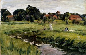 „Dzieci nad strumieniem”, koniec XIX lub XX wieku. autorstwa Johannes Hansch