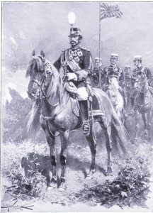 Jego Cesarska Mość: Cesarz Japonii, ilustracja z Historii wojny rosyjsko-japońskiej w Cassells, t. 1, ok. 1900 autorstwa Johannes Hermann Barend Koekkoek