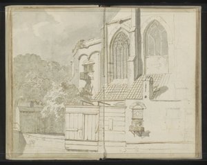 Tył Nieuwe Kerk w Delft autorstwa Johannes Huibert Prins