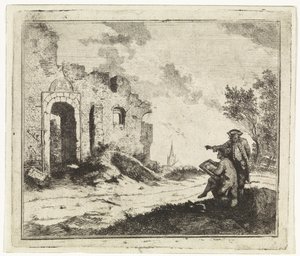 Rysownik w ruinie autorstwa Johannes Huibert Prins