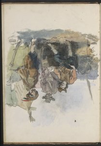 Trzech mężczyzn na nabrzeżu autorstwa Johannes Huybertus van Hove Bzn