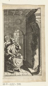 Miły diabeł Ilustracja książkowa dla Simona de Vries, Seven Duyvelen rządzący i służący w Hedendaeghsche Dienstmaegden, Amsterdam, 1682