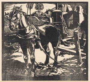 Napięty koń zaprzęgowy autorstwa Johannes Josephus Aarts (signed by artist)