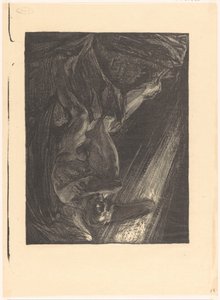 Upadły anioł siedzący na skale autorstwa Johannes Josephus Aarts