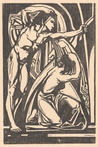 Stojący mężczyzna i klęcząca kobieta autorstwa Johannes Josephus Aarts