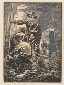 Czterech robotników nad wodą autorstwa Johannes Josephus Aarts