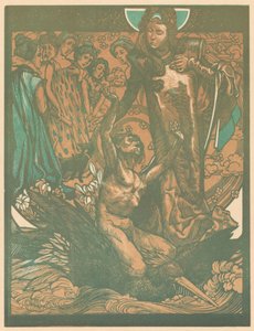 Kobiece postacie z mężczyzną na grzbiecie ptaka autorstwa Johannes Josephus Aarts