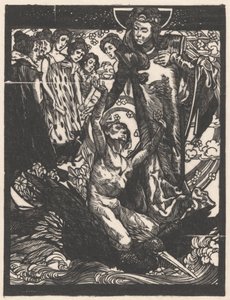 Kobiece postacie z mężczyzną na grzbiecie ptaka autorstwa Johannes Josephus Aarts