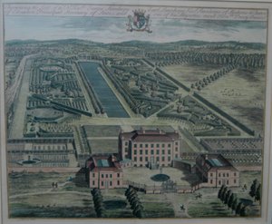 Rycina przedstawiająca Chevening autorstwa Johannesa Kipa (zm. 1722) według Thomasa Badeslade