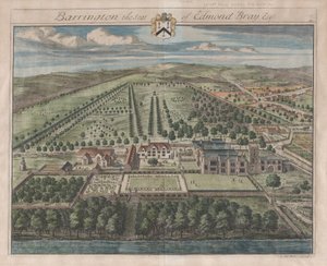 Barrington, The Seat of Edmond Bray, Esq., [1712] wznowione 1768. autorstwa Johannes Kip