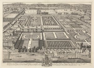 Widok Beaufort House i Chelsea 1699 autorstwa Johannes Kip