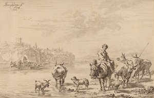 Kobieta siedząca na mule, 1769.