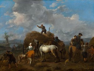 Holenderski: Zbieranie siana autorstwa Johannes Lingelbach