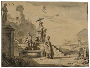 Scena portowa autorstwa Johannes Lingelbach