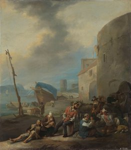 Włoski port autorstwa Johannes Lingelbach