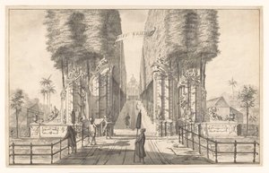 Widok wiejskiego domu Weltevreden w Batavia Weldt Vried (tytuł na obiekcie) autorstwa Johannes Rach