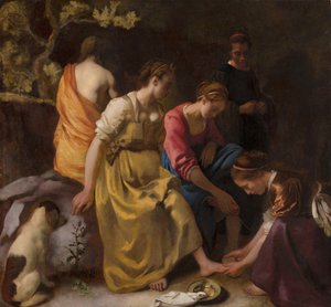 Diana und ihre Nymphen autorstwa Johannes Vermeer
