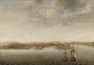 Widok Cannanore na Wybrzeżu Malabarskim w Indiach, ok. 1662-3