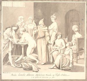 „Broder Cornelius Adrians Absolutions Maade og Tugte = Orden. / JL Gottefriidi Chronica. str. 908.” autorstwa Johannes Wiedewelt