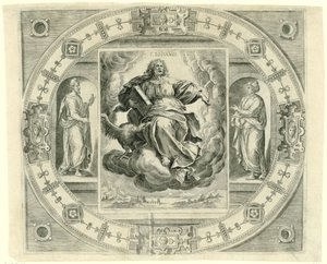 Ewangelista Jan S. Iohañis (tytuł na obiekcie) Czterej ewangeliści (tytuł serii) autorstwa Johannes Wierix (rejected attribution)
