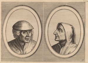 „Kees Geldt-worek” i „Kaarighe Truy” autorstwa Johannes and Lucas van Doetechum after Pieter Bruegel the Elder