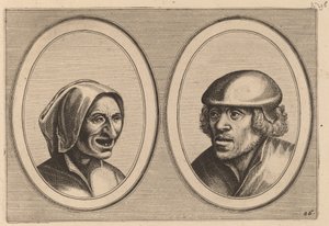 „Kobieta Verneem-al” i „Hans de Pluym-strijker” autorstwa Johannes and Lucas van Doetechum after Pieter Bruegel the Elder