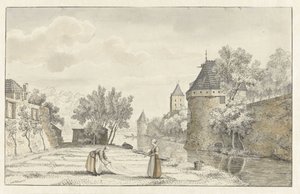 Widok na Plompetoren w Utrechcie autorstwa Johannes de Bosch