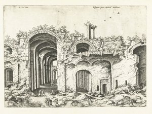 Trzeci widok Łaźni Dioklecjana Ruiny rzymskie, 1561 (tytuł serii)