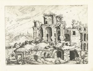 Trzeci widok ruin Palatynu Ruiny rzymskie, 1561 (tytuł serii)