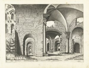 Widok na Łaźnie Dioklecjana Ruiny rzymskie, 1561 (tytuł serii)