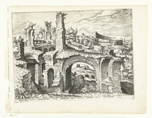 Widok na Koloseum Ruiny rzymskie, 1561 (tytuł serii)