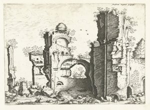Widok ruin, prawdopodobnie Termy Karakalli Ruiny rzymskie, 1561 (tytuł serii)