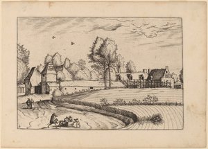 Domy wiejskie autorstwa Johannes van Doetechum, the Elder and Lucas