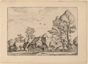 Duża farma ze studnią do rysowania autorstwa Johannes van Doetechum, the Elder and Lucas