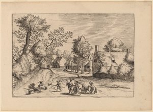 Wiejska Droga autorstwa Johannes van Doetechum, the Elder and Lucas