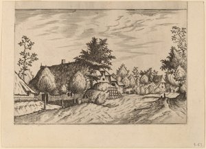 Wiejska ulica autorstwa Johannes van Doetechum, the Elder and Lucas