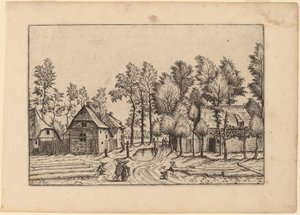 Wiejska ulica autorstwa Johannes van Doetechum, the Elder and Lucas