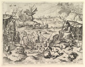 Kuszenie św. Twórcy: Johannes van Doetecum I, Lucas van Doetecum. autorstwa Johannes and Lucas van Doetecum