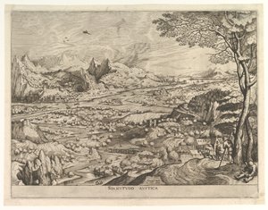 Rustykalna troska Solicitudo rustica z Wielkich Pejzaży, ca. 1555-56. autorstwa Johannes van Doetecum I