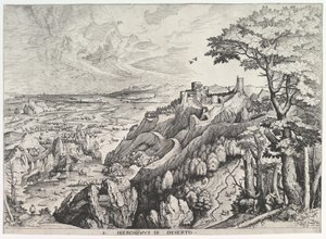 Św. Hieronim na pustyni S. Hieronymus in Deserto z Wielkich pejzaży, ca. 1555-56. autorstwa Johannes van Doetecum I