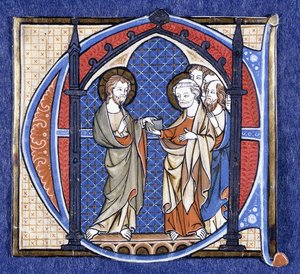 Chrystus przedstawia misję św. Piotrowi, ok. 1320 autorstwa Johannes von Valkenburg